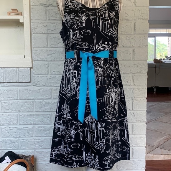 Jessica Howard Dresses & Skirts - Jessica Howard Size 12 Sleeveless Print Dress With Blue Ribbon Bow